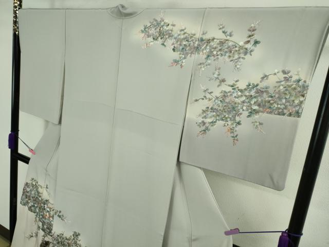 平和屋本店■極上　中国三大刺繍　蘇州刺繍　相良刺繍　総刺繍　訪問着　草花に小鳥　暈し染め　淡藤色地　逸品　DZAB0333kh5