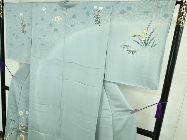 期間限定セール20％off●極上　人間国宝・羽田登喜男　訪問着　鴛鴦5羽　暈し染め　逸品　未使用　DZAB0334kh5