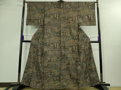 平和屋本店■極上　中国三大刺繍　スワトウ刺繍　汕頭刺繍　訪問着　エジプト壁画文様　逸品　DZAB0337kh5