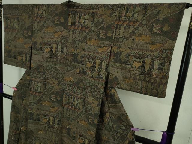 平和屋本店■極上　中国三大刺繍　スワトウ刺繍　汕頭刺繍　訪問着　エジプト壁画文様　逸品　DZAB0337kh5