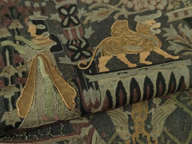 平和屋本店■極上　中国三大刺繍　スワトウ刺繍　汕頭刺繍　訪問着　エジプト壁画文様　逸品　DZAB0337kh5