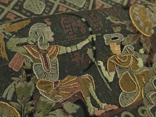 平和屋本店■極上　中国三大刺繍　スワトウ刺繍　汕頭刺繍　訪問着　エジプト壁画文様　逸品　DZAB0337kh5