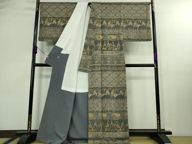 平和屋本店■極上　中国三大刺繍　スワトウ刺繍 汕頭刺繍　総刺繍　訪問着　エジプト壁画文様　金糸　小田急百貨店扱い　逸品　DZAB0338kh5