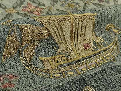 平和屋本店■極上　中国三大刺繍　スワトウ刺繍 汕頭刺繍　総刺繍　訪問着　エジプト壁画文様　金糸　小田急百貨店扱い　逸品　DZAB0338kh5