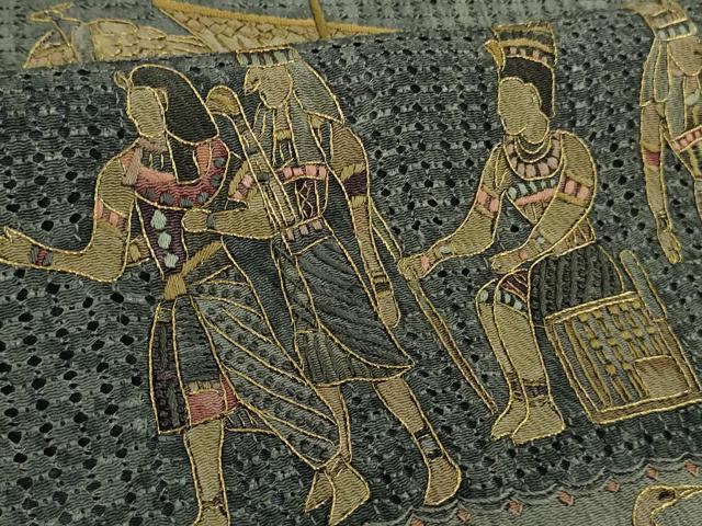 平和屋本店■極上　中国三大刺繍　スワトウ刺繍 汕頭刺繍　総刺繍　訪問着　エジプト壁画文様　金糸　小田急百貨店扱い　逸品　DZAB0338kh5