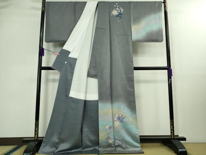 平和屋本店■極上　久保田一竹　幻の辻が花　訪問着　暈し染め　金通し地　ロング丈　逸品　未使用　DZAB0344kh5