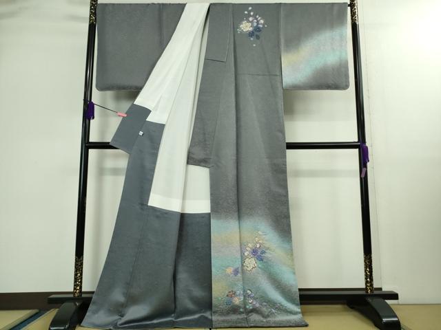 平和屋本店■極上　久保田一竹　幻の辻が花　訪問着　暈し染め　金通し地　ロング丈　逸品　未使用　DZAB0344kh5