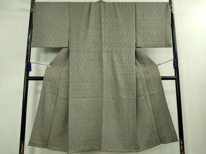 平和屋本店▽極上 男性 小紋 単衣 キングサイズ 総絞り 逸品 DZAB0346kh5