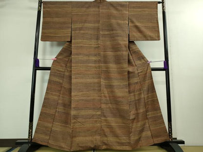 平和屋本店■極上　郡上紬　草木染　たとう紙付き　逸品　DZAB0351kh5