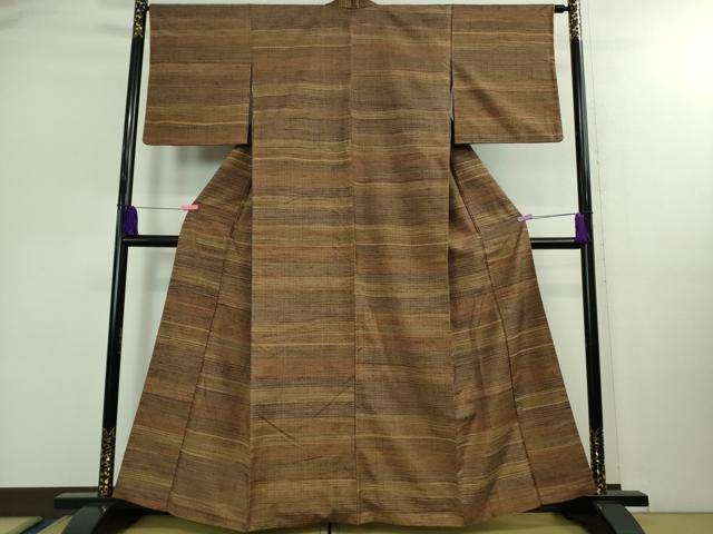 平和屋本店■極上　郡上紬　草木染　たとう紙付き　逸品　DZAB0351kh5