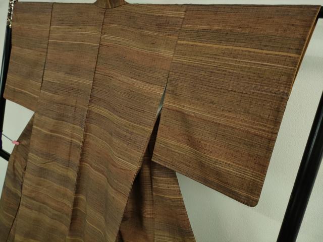 平和屋本店■極上　郡上紬　草木染　たとう紙付き　逸品　DZAB0351kh5