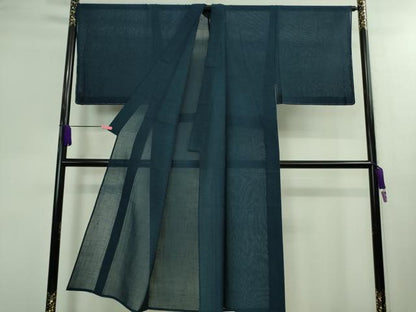 平和屋着物＊極上 夏物 男性 夏駒結城 結城紬 夏結城 キングサイズ 青藍色 証紙付き 逸品 未使用 DZAB0353kh5