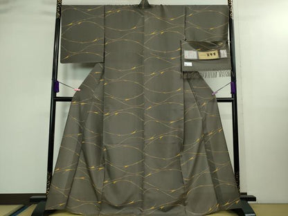 平和屋本店■希少 夏物 石川県指定無形文化財 夏牛首紬 白山工房 手織り 京都染織メーカー・貴久樹謹製 証紙付き 逸品 未使用DZAB0358kh5