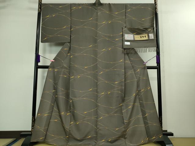 平和屋本店■希少 夏物 石川県指定無形文化財 夏牛首紬 白山工房 手織り 京都染織メーカー・貴久樹謹製 証紙付き 逸品 未使用DZAB0358kh5
