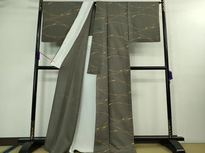 平和屋本店■希少 夏物 石川県指定無形文化財 夏牛首紬 白山工房 手織り 京都染織メーカー・貴久樹謹製 証紙付き 逸品 未使用DZAB0358kh5