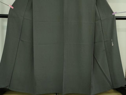 平和屋着物▽極上 染士：服部光擴 江戸小紋 単衣 極型小紋 角通し 墨色×鈍色 反端付き 逸品 未使用 DZAB0359kh5
