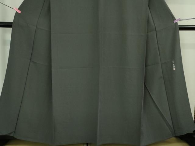 平和屋着物▽極上 染士：服部光擴 江戸小紋 単衣 極型小紋 角通し 墨色×鈍色 反端付き 逸品 未使用 DZAB0359kh5