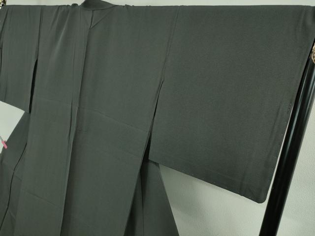 平和屋着物▽極上 染士：服部光擴 江戸小紋 単衣 極型小紋 角通し 墨色×鈍色 反端付き 逸品 未使用 DZAB0359kh5