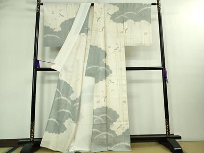 平和屋本店＊極上 夏物 染織の名門 しょうざん 生紬 訪問着 手描き 蜻蛉 とんぼ 象牙色地 逸品 DZAB0361kh5