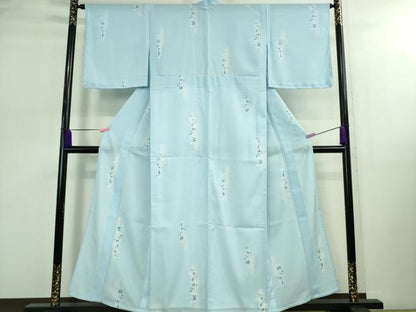 平和屋着物＊極上 夏物 小紋 花唐草文 銀彩 やまと誂製 洗える着物 逸品 未使用 DZAB0378kh5