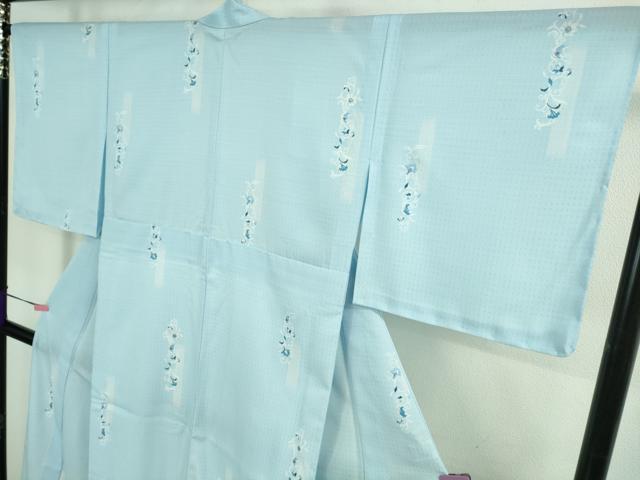 平和屋着物＊極上 夏物 小紋 花唐草文 銀彩 やまと誂製 洗える着物 逸品 未使用 DZAB0378kh5