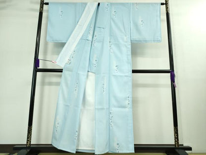 平和屋着物＊極上 夏物 小紋 花唐草文 銀彩 やまと誂製 洗える着物 逸品 未使用 DZAB0378kh5