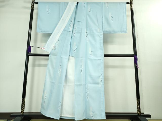 平和屋着物＊極上 夏物 小紋 花唐草文 銀彩 やまと誂製 洗える着物 逸品 未使用 DZAB0378kh5