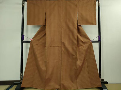平和屋本店■極上　山下八百子　本場黄八丈　紬・羽織セット　市松綾織　逸品　未使用　DZAB0379kh5