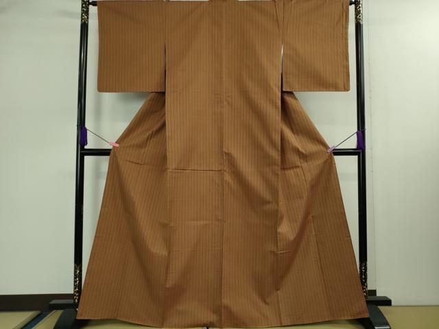 平和屋本店■極上　山下八百子　本場黄八丈　紬・羽織セット　市松綾織　逸品　未使用　DZAB0379kh5