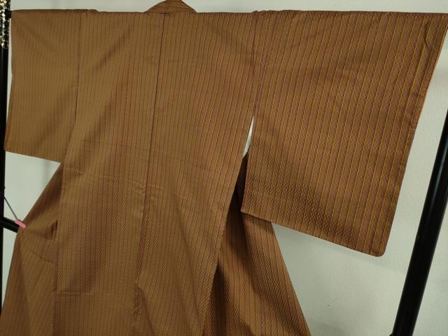 平和屋本店■極上　山下八百子　本場黄八丈　紬・羽織セット　市松綾織　逸品　未使用　DZAB0379kh5