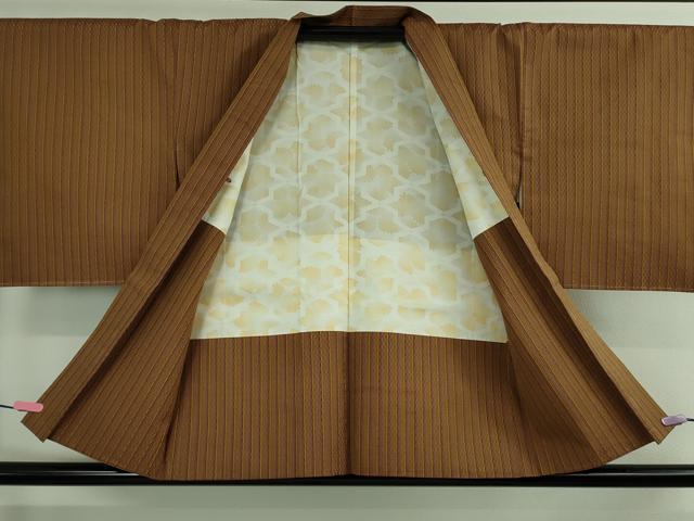 平和屋本店■極上　山下八百子　本場黄八丈　紬・羽織セット　市松綾織　逸品　未使用　DZAB0379kh5