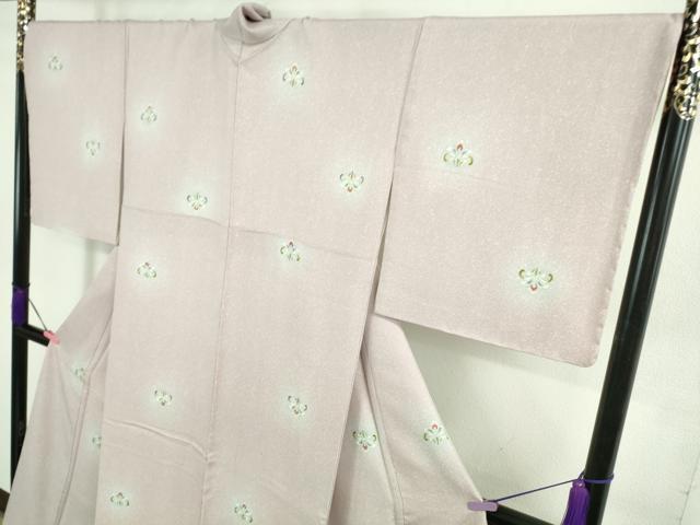 平和屋着物●極上 京友禅の第一人者 松井青々 小紋 草花文 暈し染め 金彩 反端付き ロング丈 逸品 未使用 DZAB0383kh5