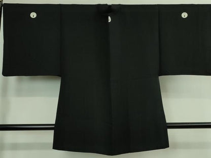 平和屋着物■極上 男性 黒紋付 長羽織セット 逸品 DZAB0392kh5