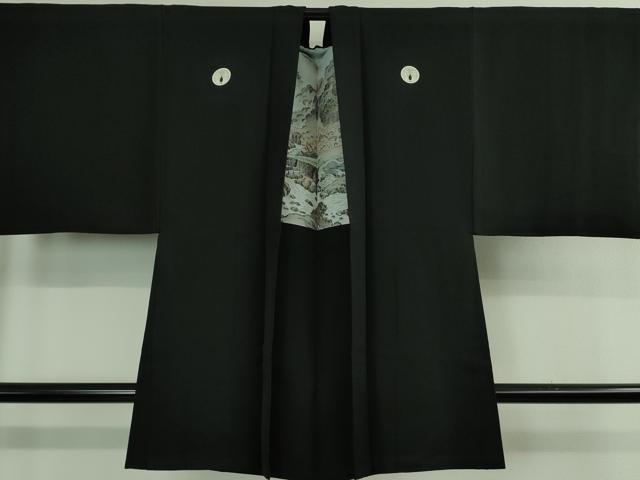 平和屋着物■極上 男性 黒紋付 長羽織セット 逸品 DZAB0392kh5
