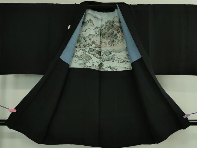 平和屋着物■極上 男性 黒紋付 長羽織セット 逸品 DZAB0392kh5
