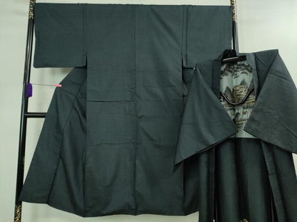 平和屋着物■極上 男性 本場大島紬 アンサンブル 長羽織 100亀甲 総詰め 逸品 DZAB0407kh5