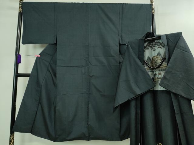 平和屋着物■極上 男性 本場大島紬 アンサンブル 長羽織 100亀甲 総詰め 逸品 DZAB0407kh5