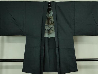 平和屋着物■極上 男性 本場大島紬 アンサンブル 長羽織 100亀甲 総詰め 逸品 DZAB0407kh5