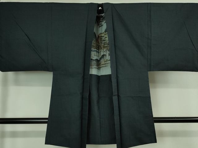 平和屋着物■極上 男性 本場大島紬 アンサンブル 長羽織 100亀甲 総詰め 逸品 DZAB0407kh5