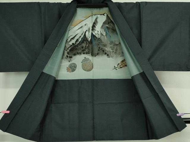 平和屋着物■極上 男性 本場大島紬 アンサンブル 長羽織 100亀甲 総詰め 逸品 DZAB0423kh5