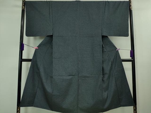 平和屋着物■極上　男性　紬　アンサンブル　長羽織　濃紺地　逸品　DZAB0424kh5