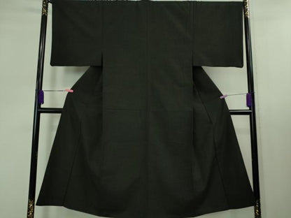 平和屋着物■極上 男性 紬 アンサンブル 長羽織 色無地 蝋色 羽織紐付き 逸品 DZAB0435kh5