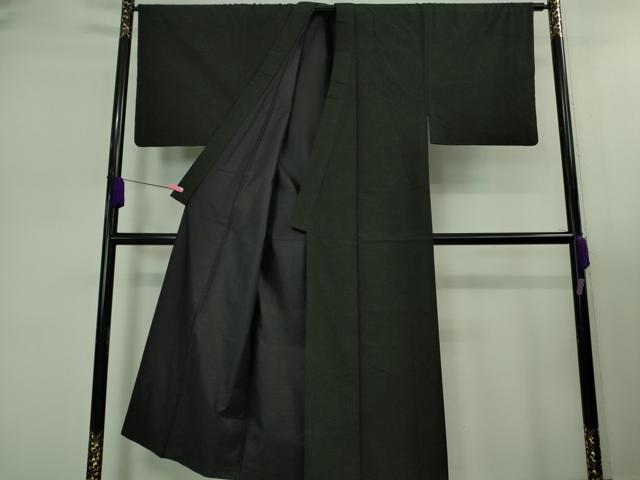 平和屋着物■極上 男性 紬 アンサンブル 長羽織 色無地 蝋色 羽織紐付き 逸品 DZAB0435kh5