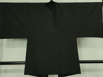 平和屋着物■極上 男性 紬 アンサンブル 長羽織 色無地 蝋色 羽織紐付き 逸品 DZAB0435kh5