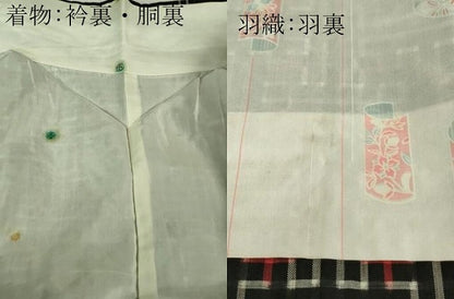 平和屋着物■希少 本場大島紬 龍郷絣 秋名バラ アンサンブル 羽織セット 逸品 DZAB0445kh5