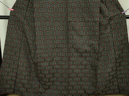 平和屋着物■希少 本場大島紬 龍郷絣 秋名バラ アンサンブル 羽織セット 逸品 DZAB0445kh5
