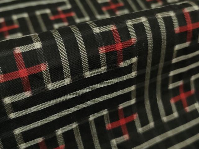 平和屋着物■希少 本場大島紬 龍郷絣 秋名バラ アンサンブル 羽織セット 逸品 DZAB0445kh5