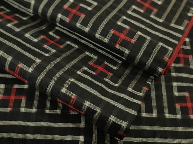 平和屋着物■希少 本場大島紬 龍郷絣 秋名バラ アンサンブル 羽織セット 逸品 DZAB0445kh5