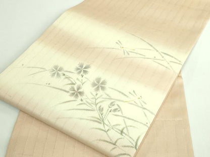 平和屋着物＊極上 夏物 九寸名古屋帯 手描き トンボ 蜻蛉 逸品 DZAB0453kh5