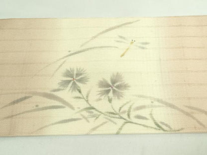 平和屋着物＊極上 夏物 九寸名古屋帯 手描き トンボ 蜻蛉 逸品 DZAB0453kh5